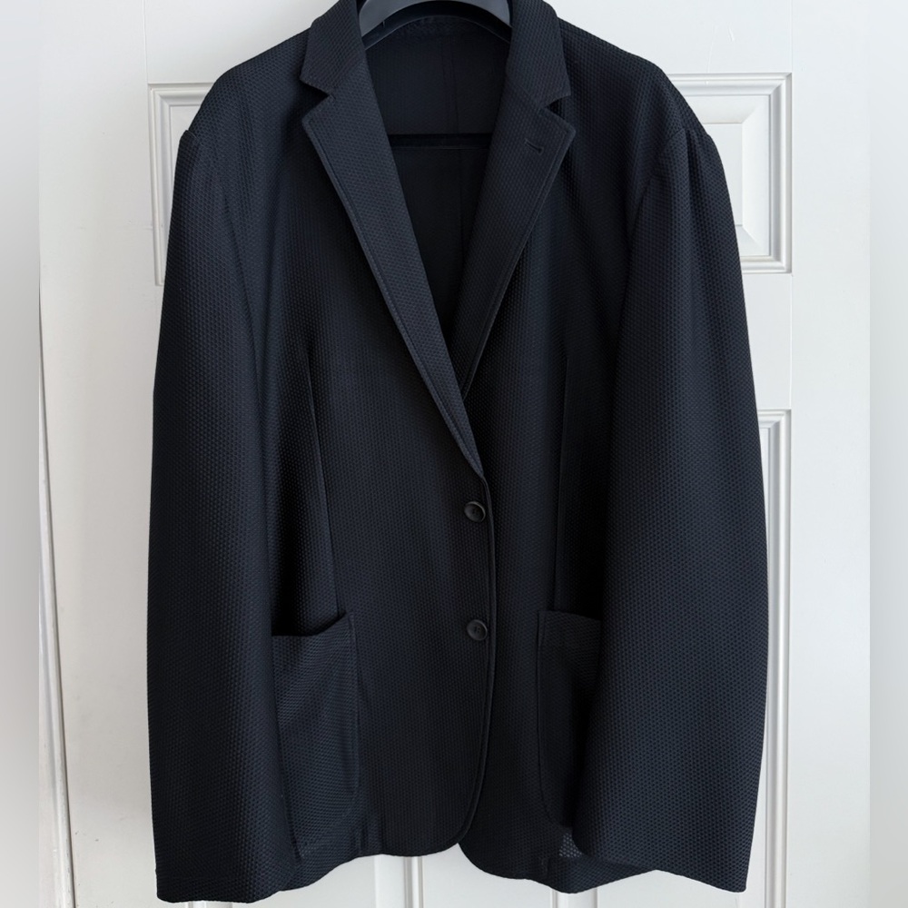 Armani Collezioni Black Sport Coat with Notched Lapel
